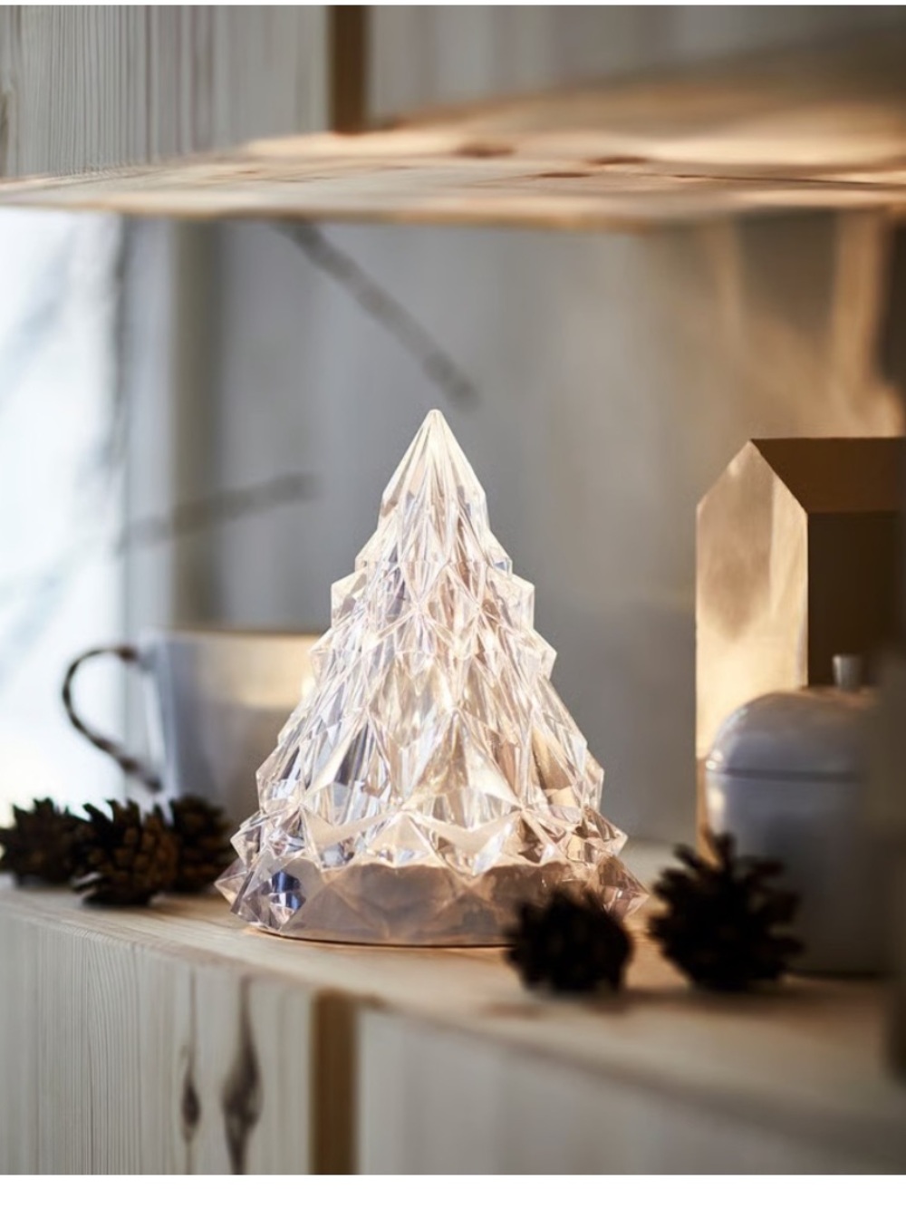 IKEA Clear Christmas Tree Decor Vinterfint Plastic Light 4.25” Timer Holiday